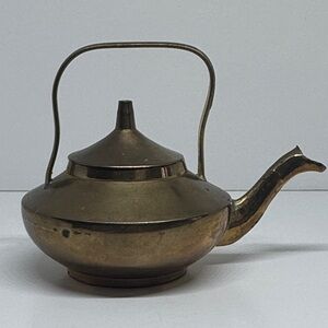 Vintage 2 - 2.5 Inch Mini Brass Teapot
